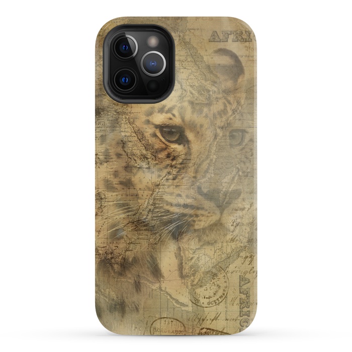 iPhone 12 Pro StrongFit Cheetah Vintage Style by Andrea Haase