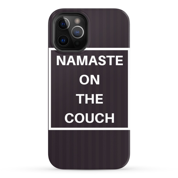 iPhone 12 Pro StrongFit namaste on the couch by MALLIKA