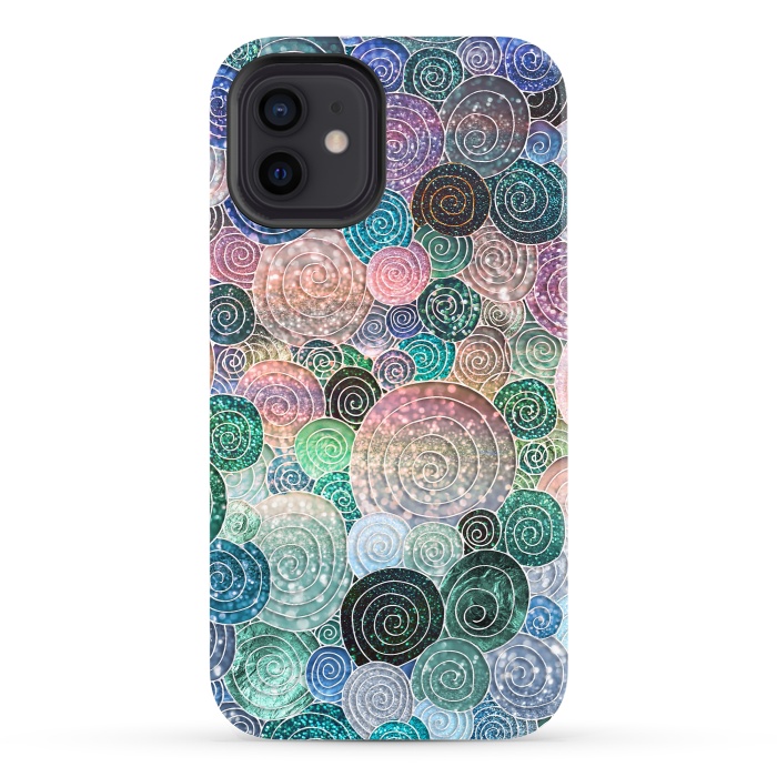 iPhone 12 StrongFit Multicolor Trendy Dots and Circles  by  Utart