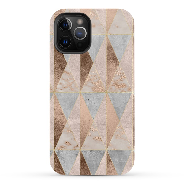 iPhone 12 Pro StrongFit Modern Marble Geode Copper Triangle Argyle by  Utart