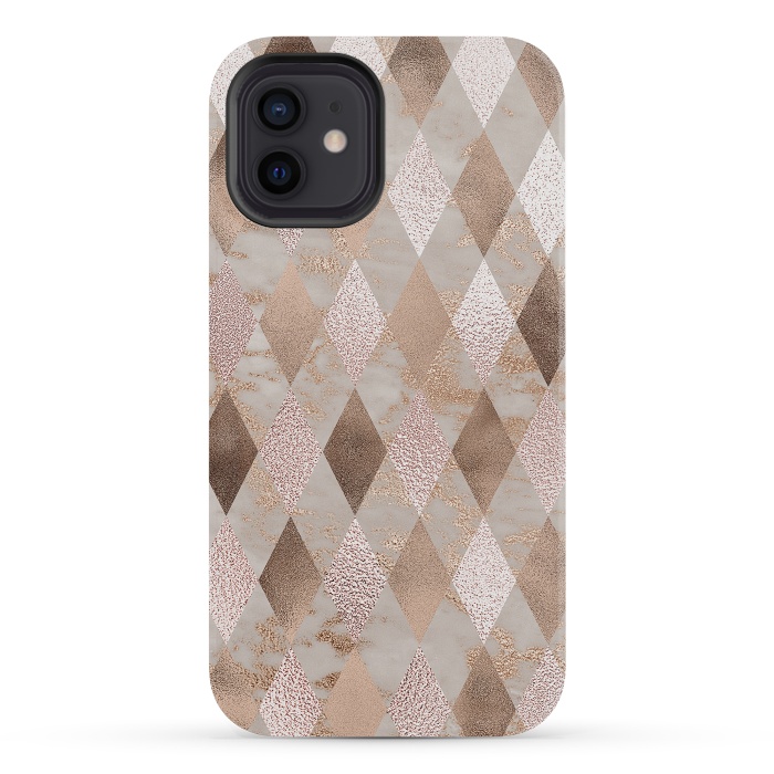 iPhone 12 mini StrongFit Abstract Trendy Copper Concrete Argyle Pattern by  Utart