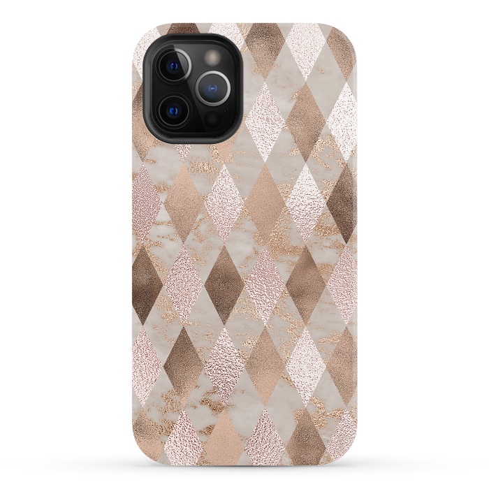iPhone 12 Pro StrongFit Abstract Trendy Copper Concrete Argyle Pattern by  Utart