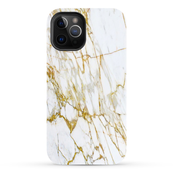 iPhone 12 Pro StrongFit white gold marble by haroulita