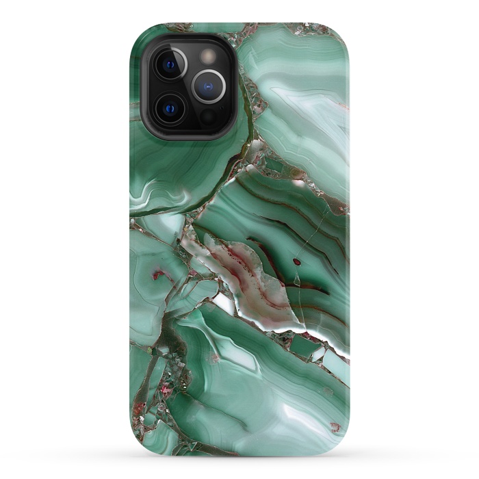 iPhone 12 Pro StrongFit Green Malachite Agate by  Utart
