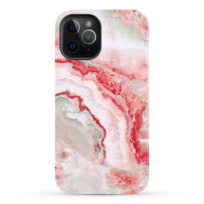 iPhone 12 Pro StrongFit Coral Red Veined Agate by  Utart