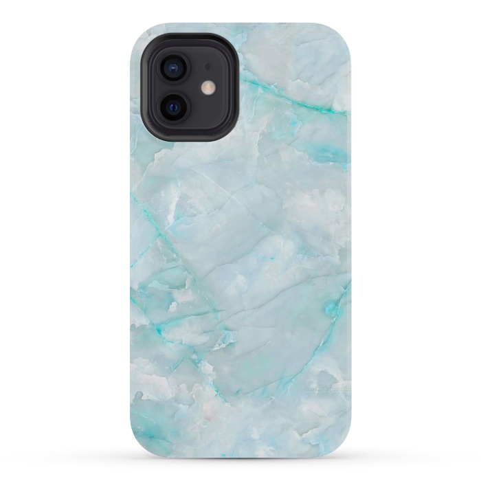 iPhone 12 mini StrongFit Light Blue Veined Agate by  Utart