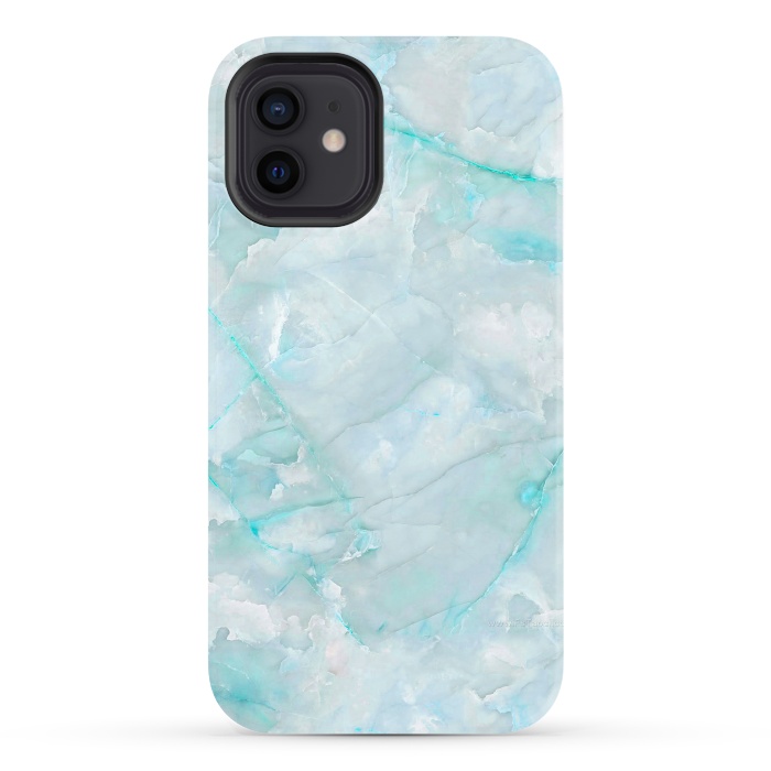 iPhone 12 StrongFit Light Blue Veined Agate by  Utart