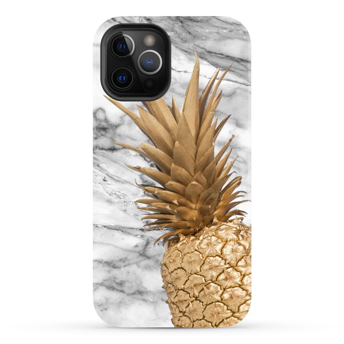 iPhone 12 Pro StrongFit Gold Pineapple on Marble by  Utart