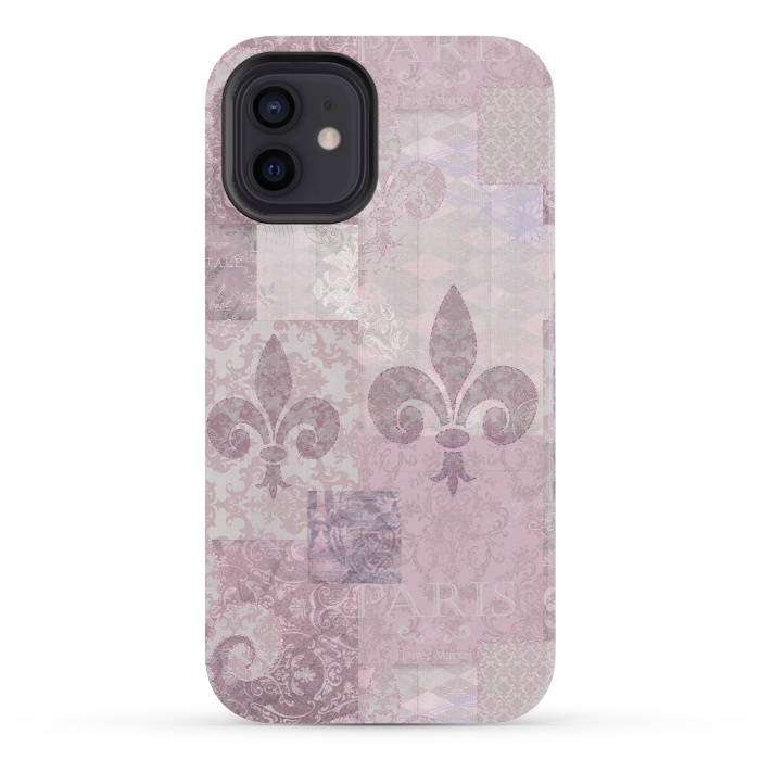 iPhone 12 mini StrongFit Romantic Vintage Pattern Soft Pink by Andrea Haase