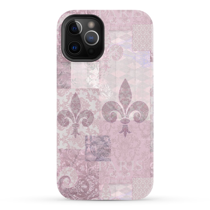 iPhone 12 Pro StrongFit Romantic Vintage Pattern Soft Pink by Andrea Haase