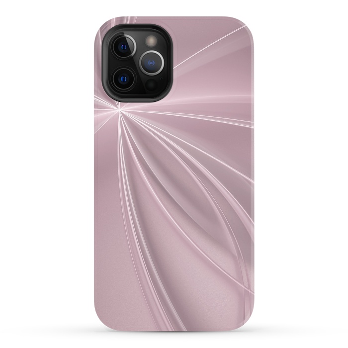 iPhone 12 Pro StrongFit Fractal Light Rays Soft Pink by Andrea Haase