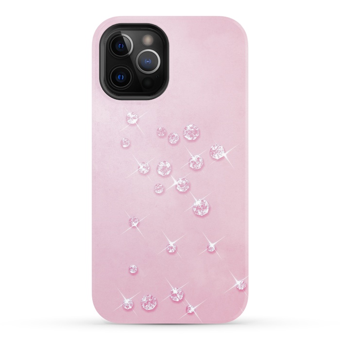 iPhone 12 Pro StrongFit Sparkling Pink Rhinestones by Andrea Haase