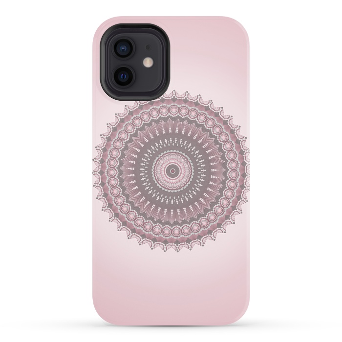 iPhone 12 StrongFit Soft Pink Mandala Design by Andrea Haase