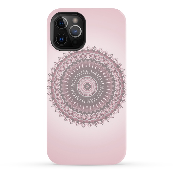 iPhone 12 Pro StrongFit Soft Pink Mandala Design by Andrea Haase