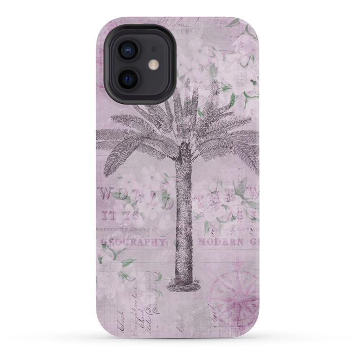 iPhone 12 mini StrongFit Vintage Palm Tree Art by Andrea Haase