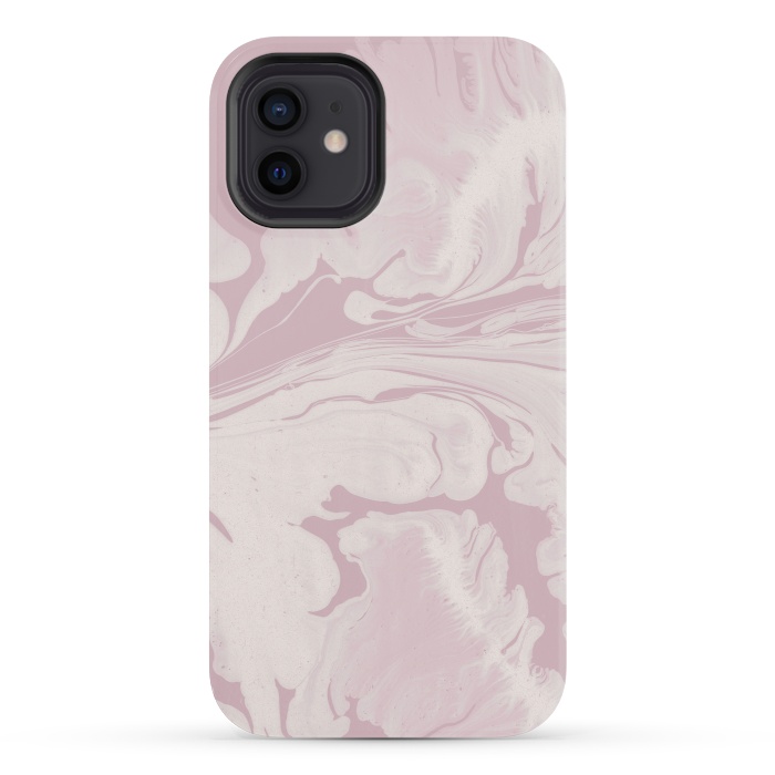 iPhone 12 mini StrongFit Pink Marbled Wet Paint 2 by Andrea Haase