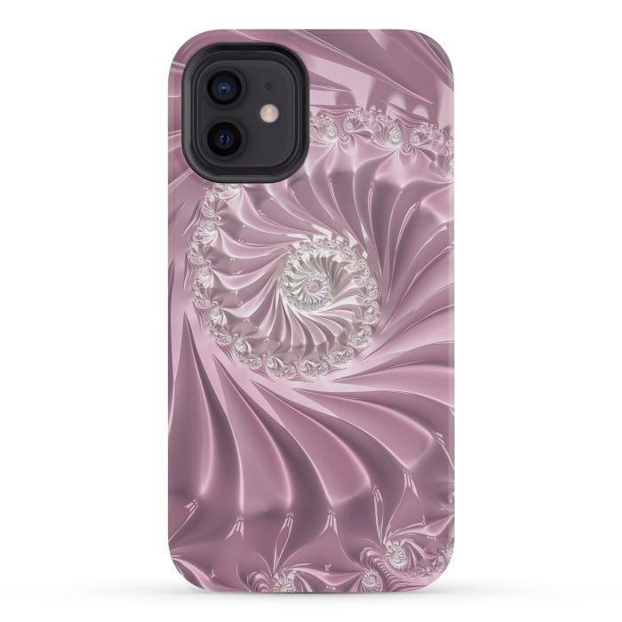 iPhone 12 mini StrongFit Soft Pink Glamorous Fractal by Andrea Haase
