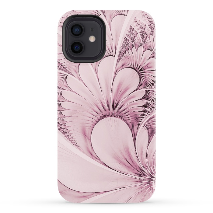 iPhone 12 StrongFit Pink Flourish Fractal by Andrea Haase