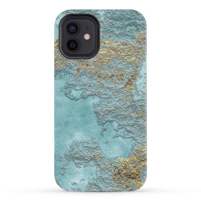 iPhone 12 mini StrongFit Gold Teal Minearal by Andrea Haase