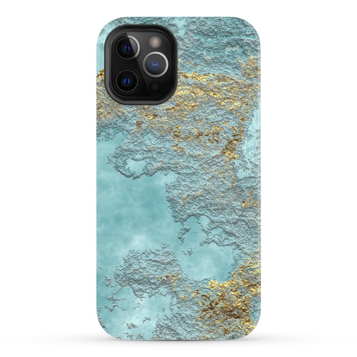 iPhone 12 Pro StrongFit Gold Teal Minearal by Andrea Haase