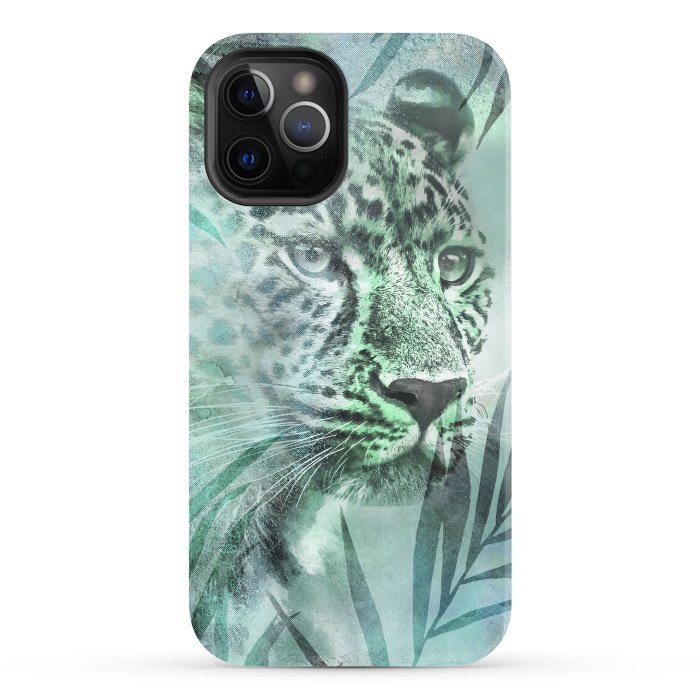 iPhone 12 Pro StrongFit Cheetah Green Jungle 2 by Andrea Haase