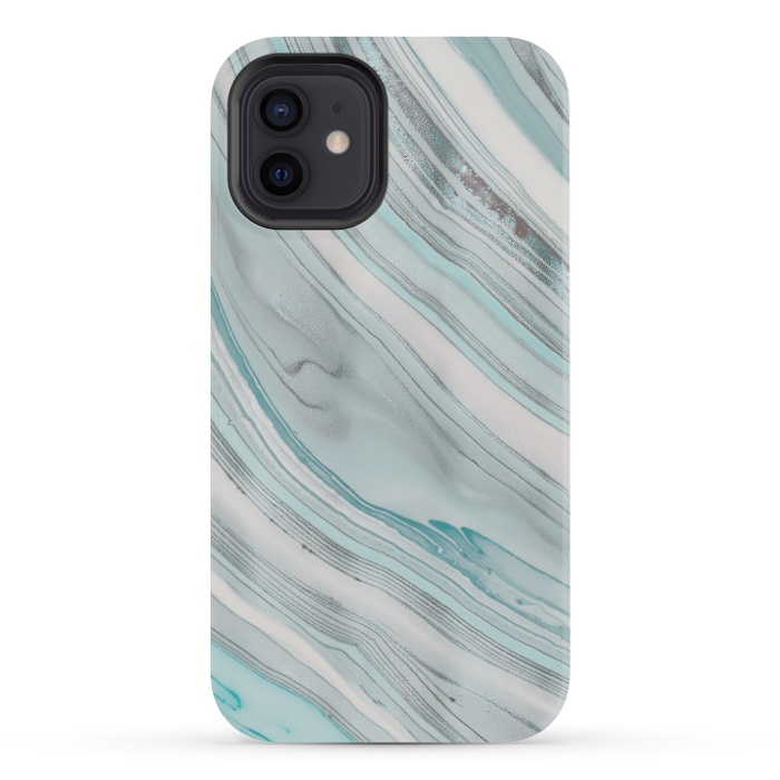 iPhone 12 mini StrongFit Teal Marble Elegance 2 by Andrea Haase