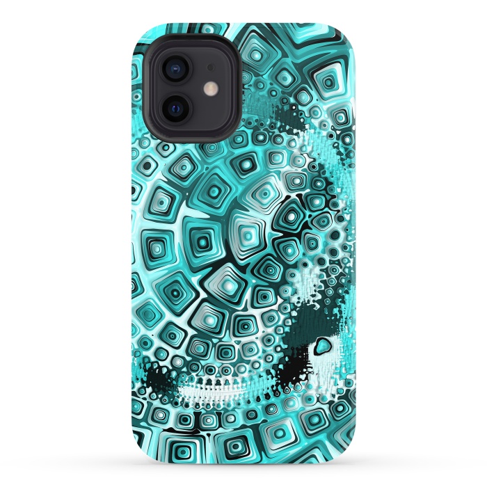 iPhone 12 StrongFit Teal Blue Fractal 2 by Andrea Haase