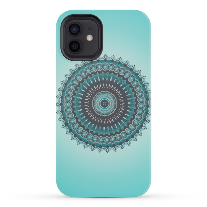 iPhone 12 mini StrongFit Mandala Turquoise 2 by Andrea Haase