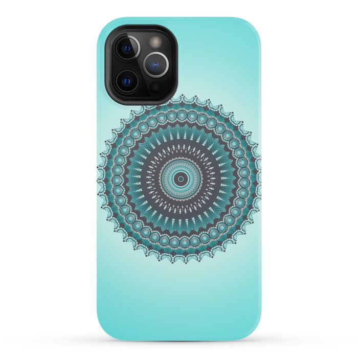 iPhone 12 Pro StrongFit Mandala Turquoise 2 by Andrea Haase