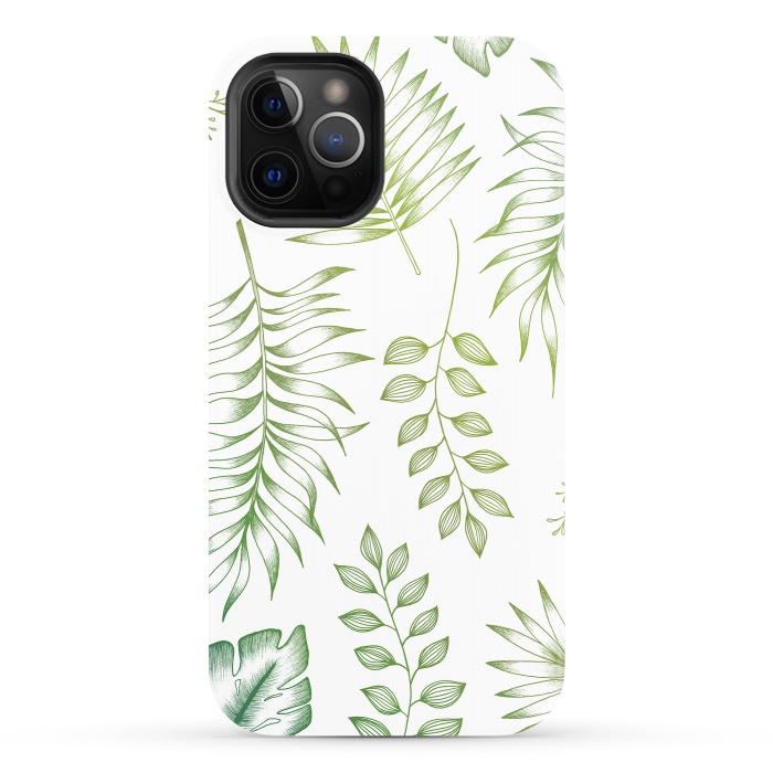 iPhone 12 Pro StrongFit Tropical Leaves by Barlena
