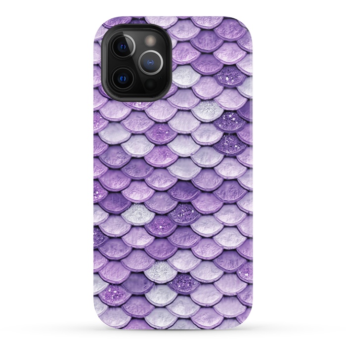 iPhone 12 Pro StrongFit Purple Metal Glitter Mermaid Scales by  Utart