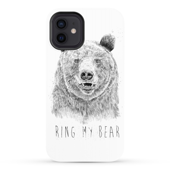 iPhone 12 StrongFit Ring my bear (bw) by Balazs Solti