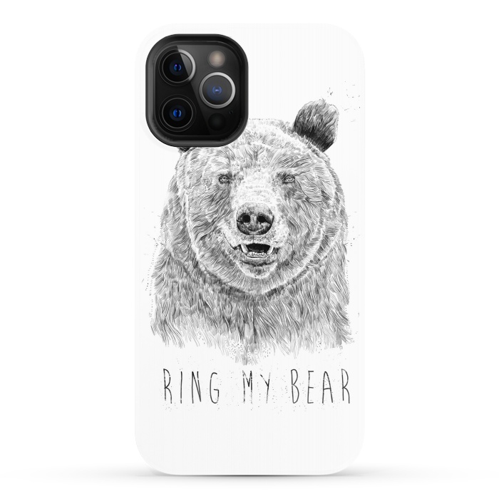 iPhone 12 Pro StrongFit Ring my bear (bw) by Balazs Solti