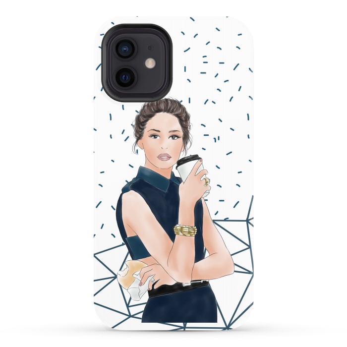 iPhone 12 StrongFit Fashion Girl with Coffee by DaDo ART