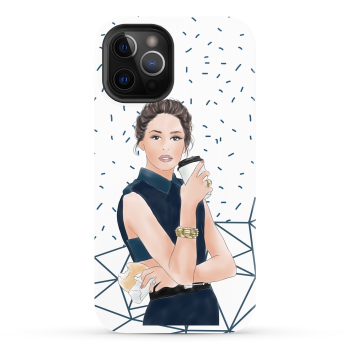 iPhone 12 Pro StrongFit Fashion Girl with Coffee by DaDo ART