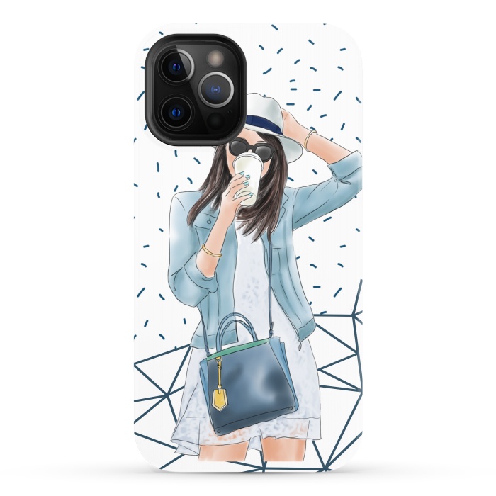 iPhone 12 Pro StrongFit Trendy City Fashion Girl by DaDo ART