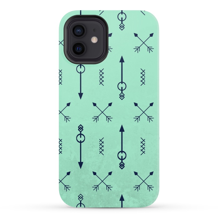 iPhone 12 mini StrongFit arrow pattern green by MALLIKA