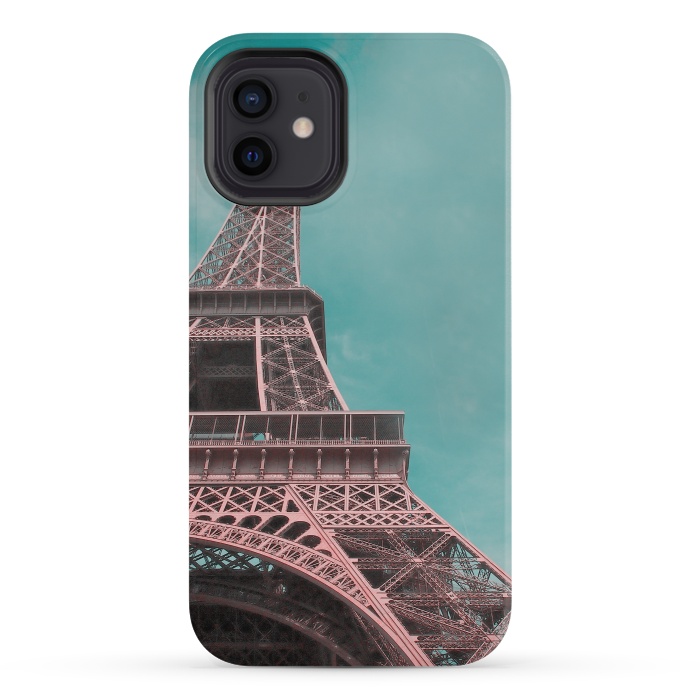 iPhone 12 mini StrongFit Pink Paris Eiffeltower by Andrea Haase