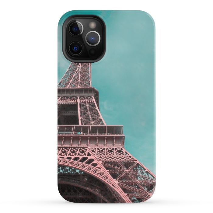 iPhone 12 Pro StrongFit Pink Paris Eiffeltower by Andrea Haase