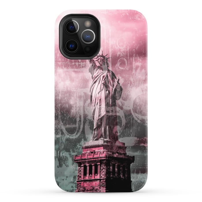 iPhone 12 Pro StrongFit Statue Of Liberty Mixed Media Art by Andrea Haase