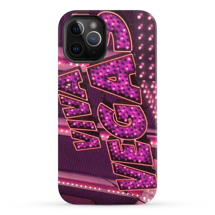 iPhone 12 Pro StrongFit Pink Las Vegas Neon Sign by Andrea Haase