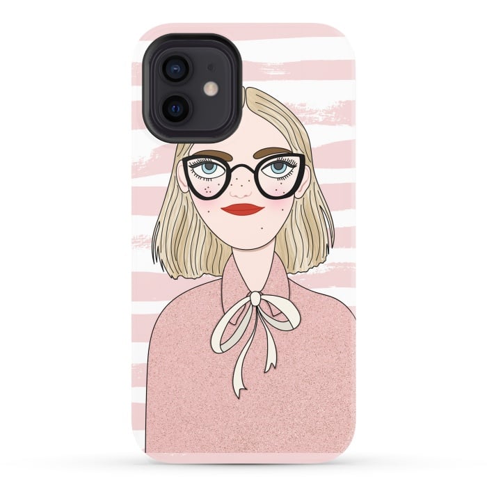 iPhone 12 StrongFit Cute Pink Fashion Girl by DaDo ART
