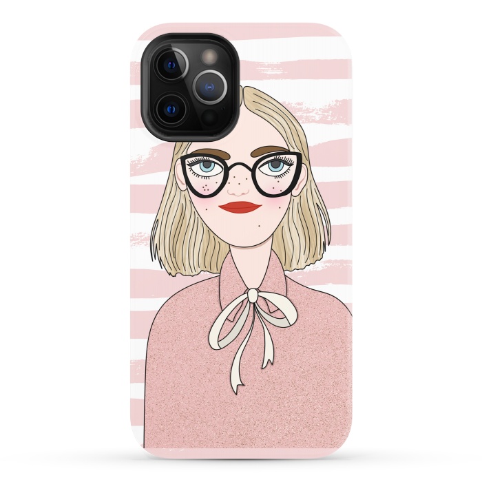 iPhone 12 Pro StrongFit Cute Pink Fashion Girl by DaDo ART