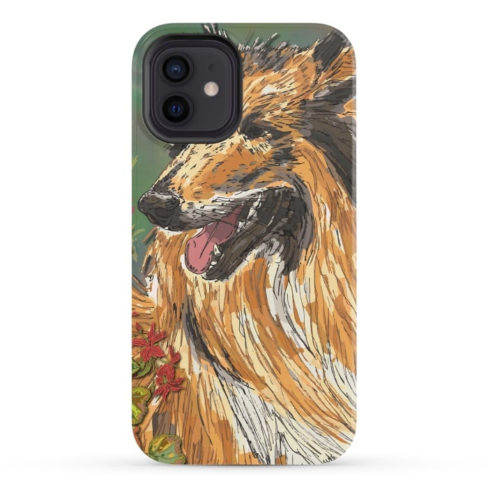 iPhone 12 StrongFit Rough Collie (Summer) by Lotti Brown
