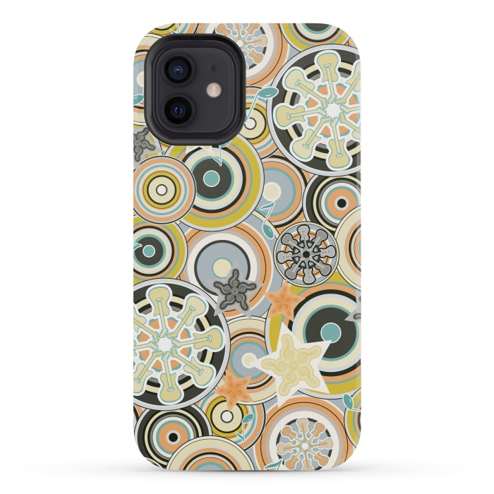 iPhone 12 mini StrongFit Glam Boho Rock in Navy and Green by Paula Ohreen
