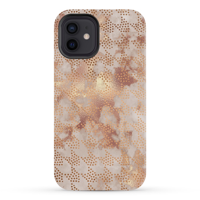 iPhone 12 mini StrongFit Geometrical modern Rose Gold Marble Pattern by  Utart