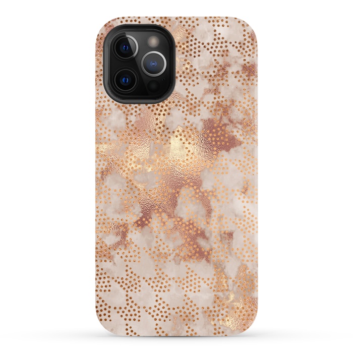 iPhone 12 Pro StrongFit Geometrical modern Rose Gold Marble Pattern by  Utart