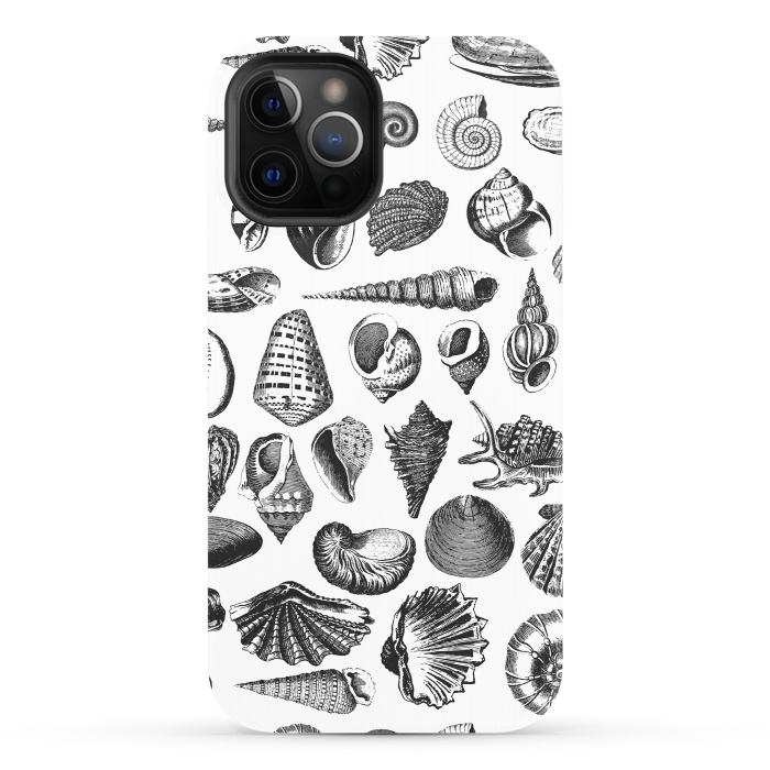 iPhone 12 Pro StrongFit Vintage Seashell Collection Black And White by Andrea Haase