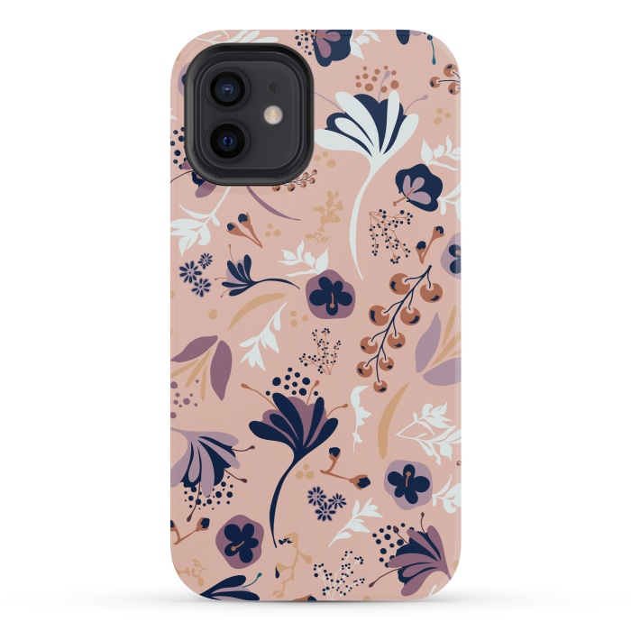 iPhone 12 mini StrongFit Beautiful Blooms on Salmon Pink by Paula Ohreen