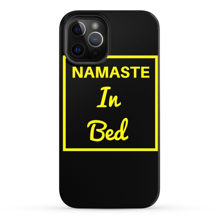 iPhone 12 Pro StrongFit namaste in bed yellow by MALLIKA